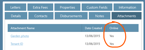 Show attachments 'online' status for each file