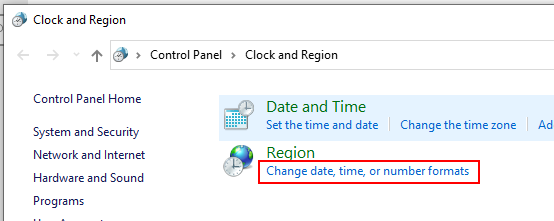 Windows regional settings screen shot